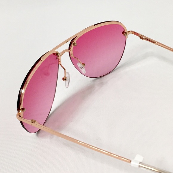Pink Aviator sunglasses.  NWOT - Picture 3 of 6